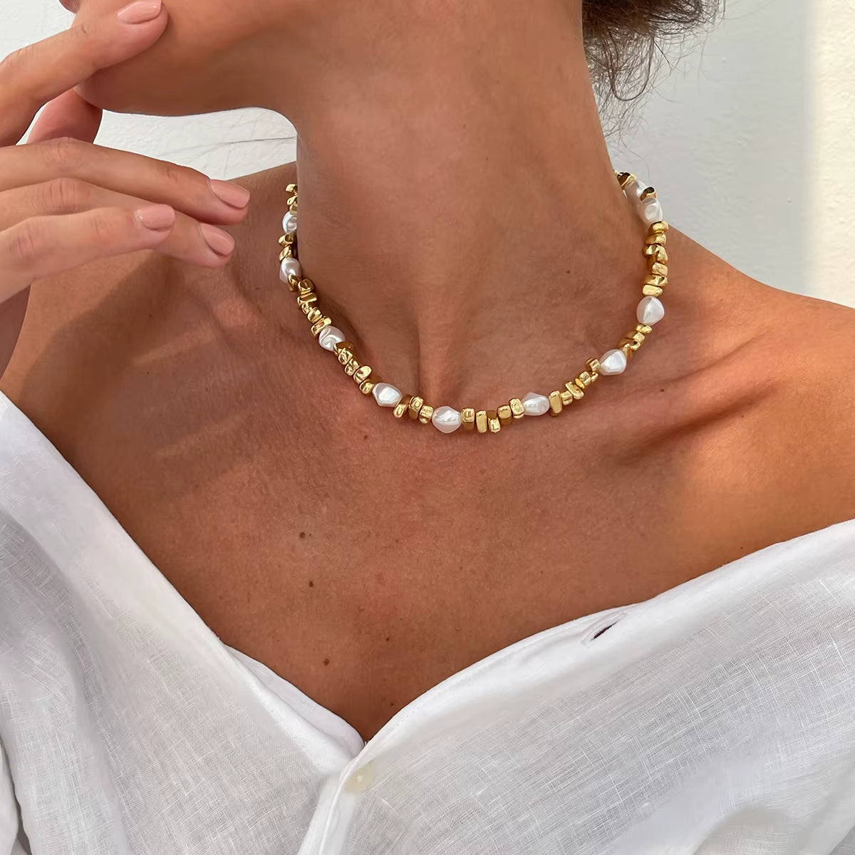 Naszyjnik klasyczny z perłami