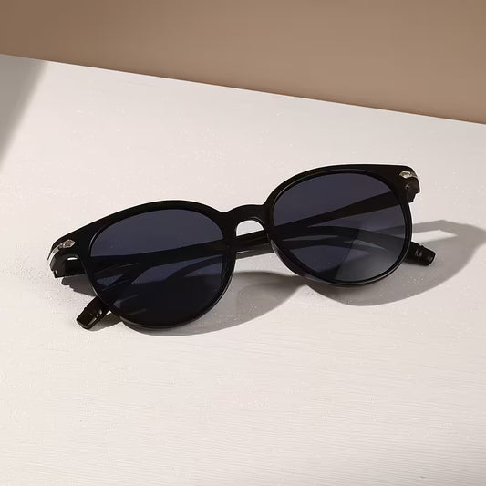 Czarne okrągłe okulary damskie